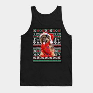 German Shepherd Ugly Christmas Funny Holiday Tank Top